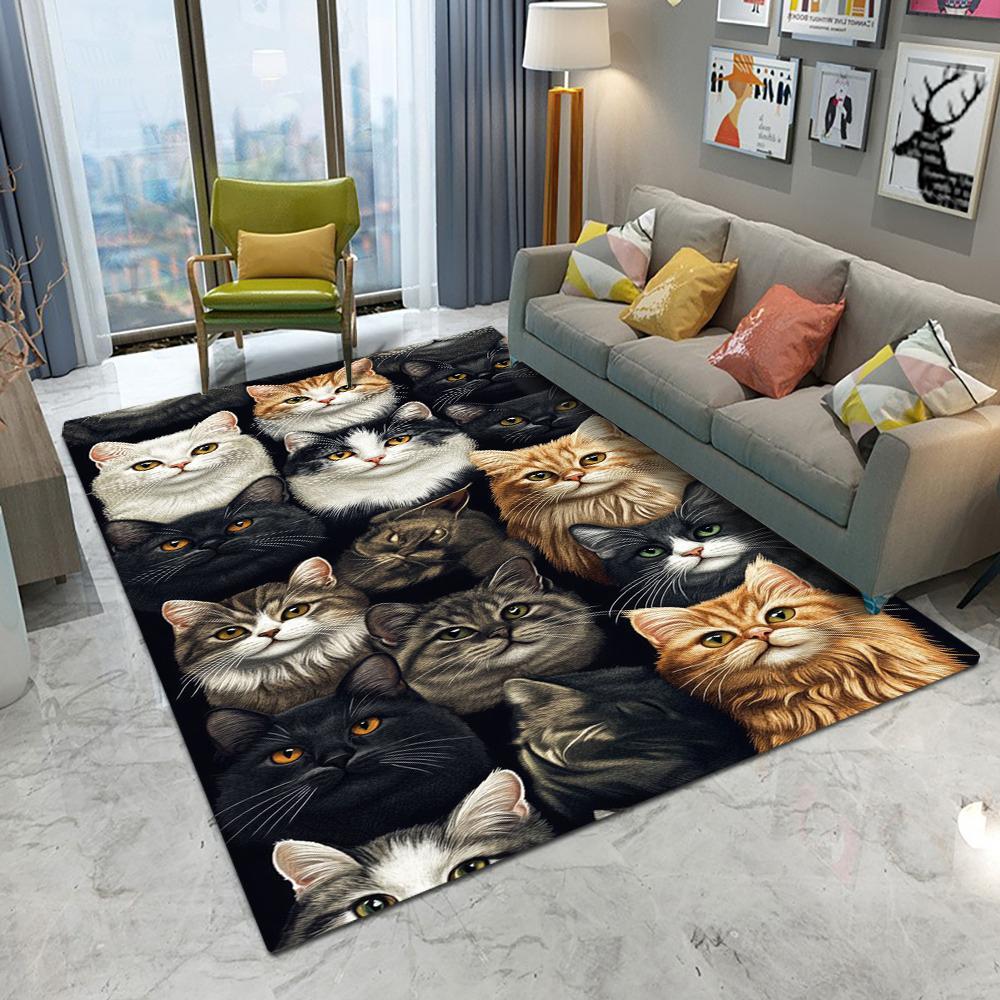 Many Cute Beautiful Cat Kitten Carpet Living Room Sofa Bedroom Study Kitchen Entrance Door Mat Non-slip Kawaii Home Decor Rug