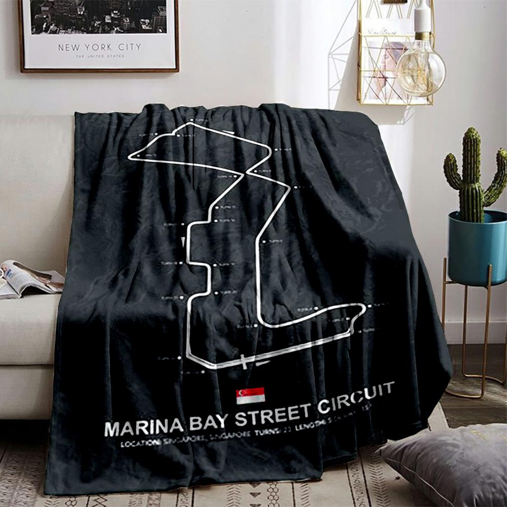 Marina Bay Circuit Map Keep warm:Flannel blanket for bedroom, living room, sofa, and nap