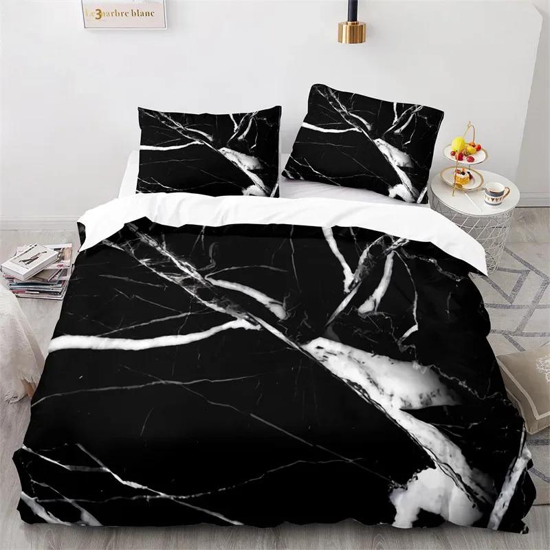 Marble Duvet Cover Microfiber Geometric Pattern Bedding Set Abstract Comforter Cover Full King For Kids Teen Adult Bedroom Decor