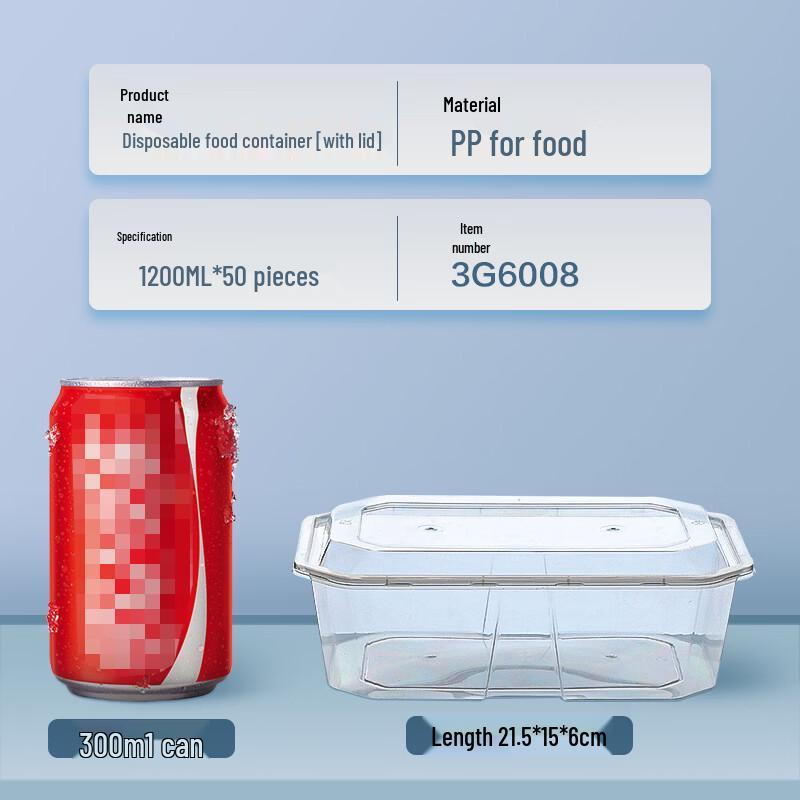 Disposable Rectangular Food Containers with Lids