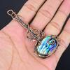 Abalone Shell 999 Copper Wire Wrapped Pendant, Handmade Gemstone Pendant Jewelry, Gifts For Wife Brand New Pendant