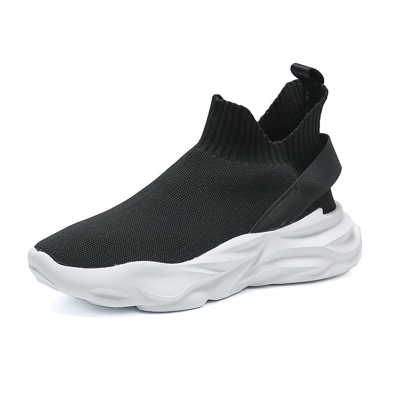 Flying Shoes Men's Shoes Summer Low-top Breathable Knitted Casual Shoes Free Socks Trendy Shoes Mesh Shoes Youth Spot