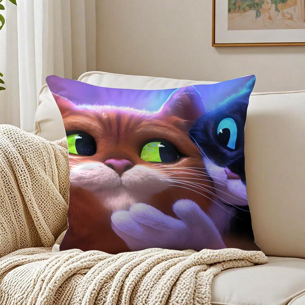 Puss in Boots The Last Wish Cushion Cover Linen Pillowcase Soft for Sofa Bed Home Room Decor