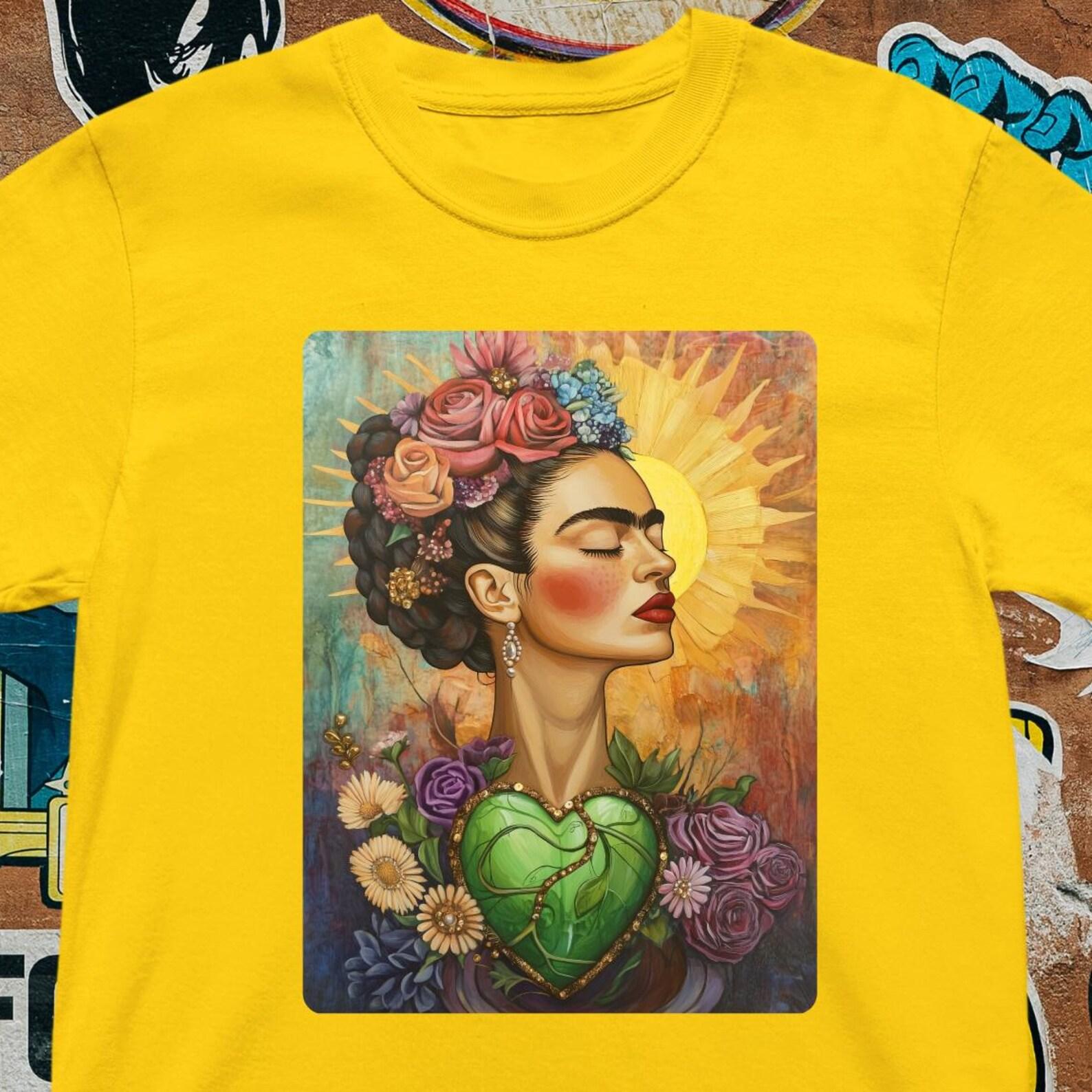 Frida Kahlo Inspired T-Shirt - Colorful Boho L