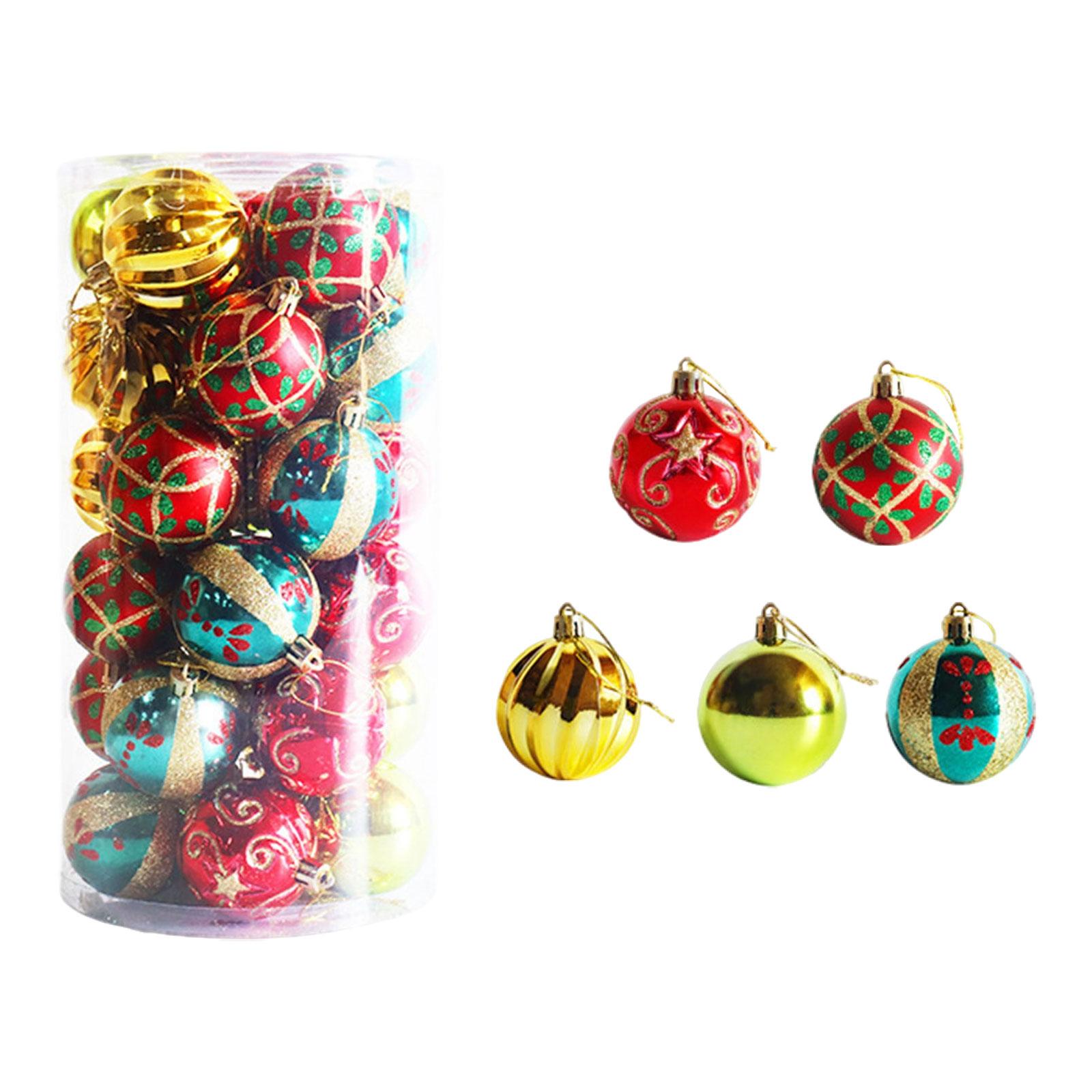 30Pcs Christmas Ball Ornament Drops Lightweight Photo Props Charm Pendants 2.36inch for Festival Party Favors Home Seasonal