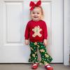Holiday Girls' Red Gingerbread Sweatshirt & Flared Pants Set