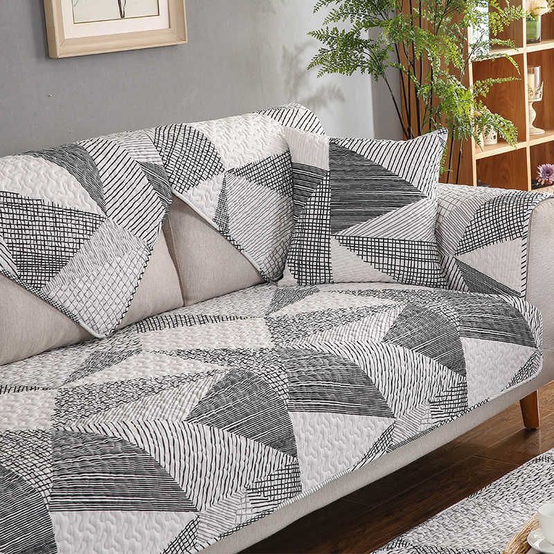 

Свежая хлопковая подушка для дивана в клетку в скандинавском стиле Instagram, всесезонная нейтральная нескользящая ткань, чехол из чистого хлопка, полотенце
