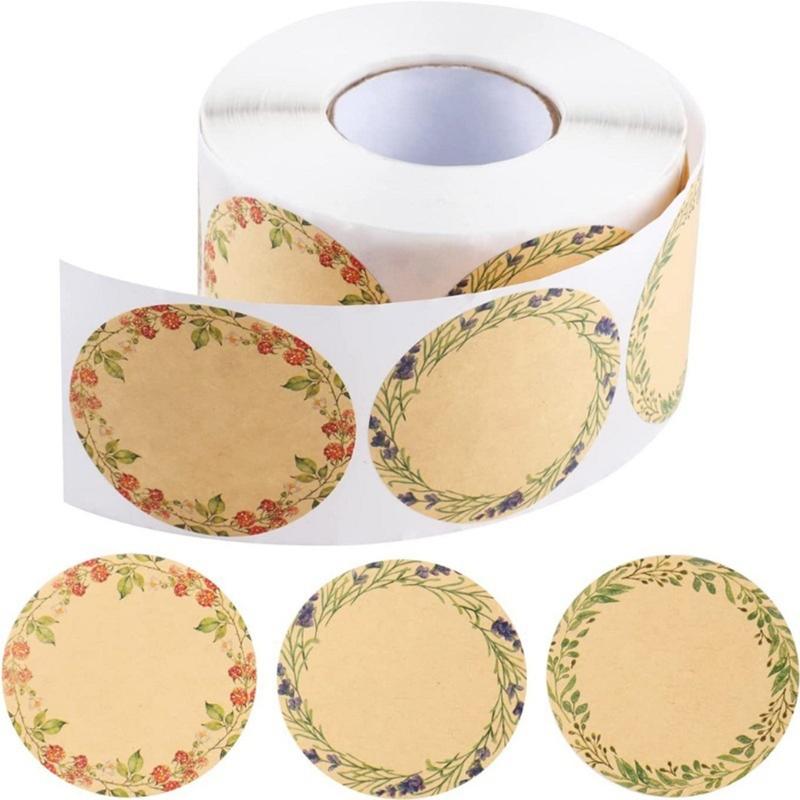 500x/Rolle Marmeladenglas-Etiketten Selbstklebende Etiketten Runde Aufkleber Beschriftbare Etiketten Aufkleber Back-Etiketten für Basteln Geschenktüte