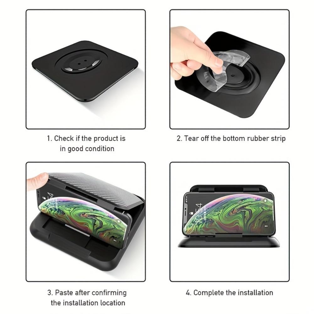 Universal Smartphone Car Mount with A Non-slip Silicone Base, Suitable for Dashboards and Car GPS Mounts