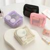 Square Mesh Cosmetic Bag Portable Lipstick Cosmetic Storage Bag with Zipper Multi-purpose Sundries Storage Bag Cute Student Case