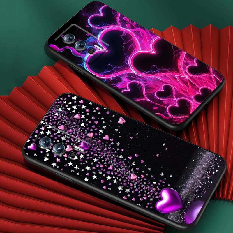Luxurious Love Design Art For Xiaomi Redmi 12 13C 12C 13 10C 9T A2 9A 9C 7A Note 10S 8T 10 9 8 Pro 4G 5G Black Phone Case