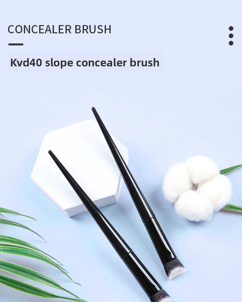 Double Sided Slope Foundation Make-up Painting Brush Foundation Soft Fiber Hair Elegant Black Handle Makeup Brushes for Woman