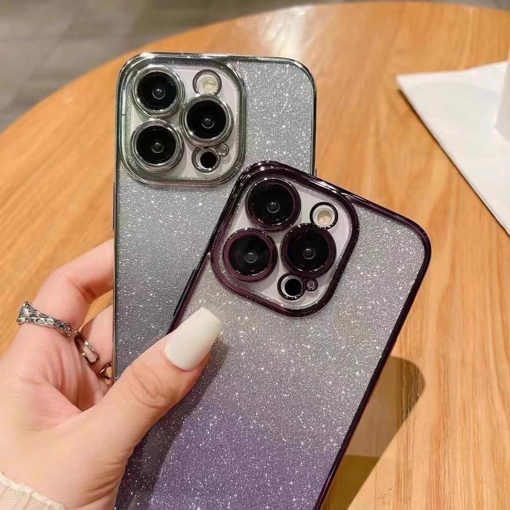 Applicable To Apple 16proMax Flash Powder Mobile Phone Case Electroplated IPhone 15 Gradient High-end 14 Anti-fall Protection Case