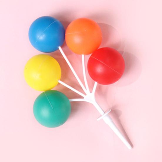 Bunte Mini-Ballon-Kuchenaufsätze Kunststoff-Ballon-Spieße 5 Ballons Dessert-Cupcake-Dekoration für Geburtstagsfeier Hochzeitsfeier