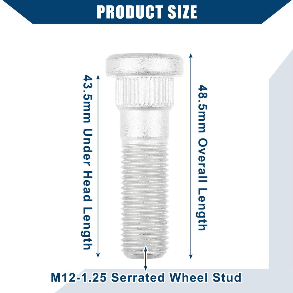 Hihaha Wheel Stud Bolt #28365-FE001/28365FE000 M12-1.25 Fits Subaru WRX 13-23 Toyota 86 17-20 Front