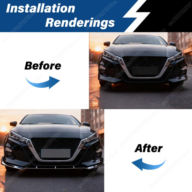 For Nissan Teana Altima 2019 2020 2021 2022 Sport Style Front Bumper Lip Splitter Surround Spoiler Diffuser Car Exterior BodyKit