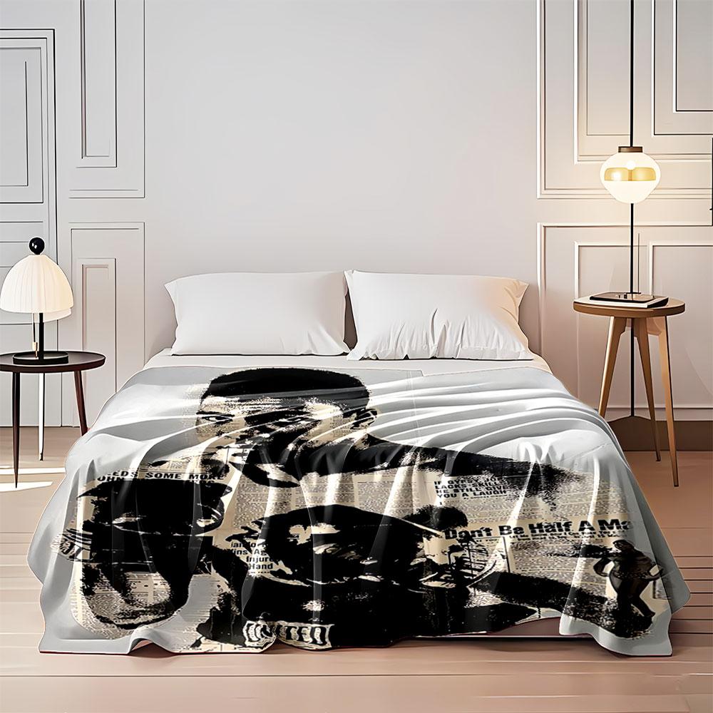 Boxer on Newspaper Background for all seasons blanket lunch break throw gift