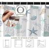 Ocean Theme Shower Curtain, Starfish Coral Nautical Coastal Shower Curtain Set for Bathroom, Nautical Marine Theme Seashell Conch Fabric Bath Curtain