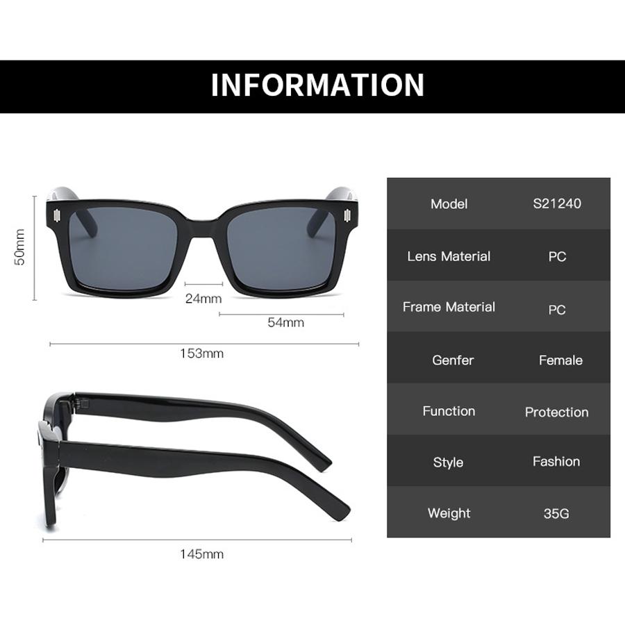 Fashion Square Sunglasses Women Men Brand Designer Mirror Shades Sun Glasses Male Female Retro Rivet Outdoor