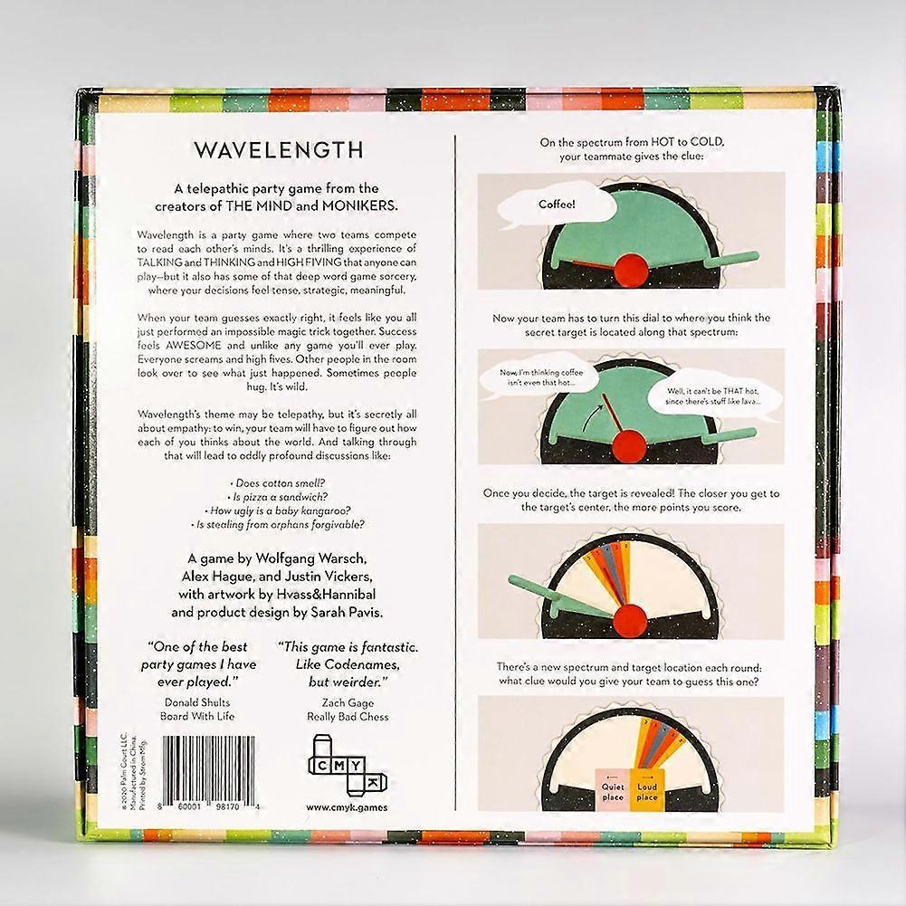 Wavelength Board Game—A Synchronised Wave Challenge, a Casual Party Card Game for 2 To 12 Players