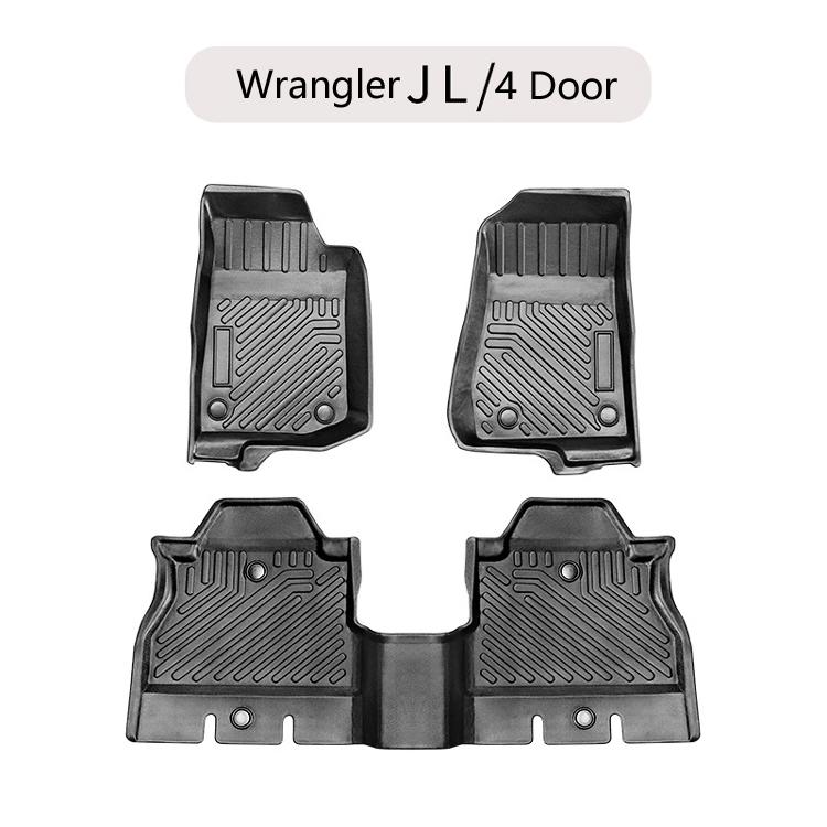 3D TPE LHD Car Floor Mat For Jeep Wrangler JK/JL 2007-2017 2018-2021 Car Foot Pad Floor Liner Carpet 2Door 4 Door Sahara Rubicon
