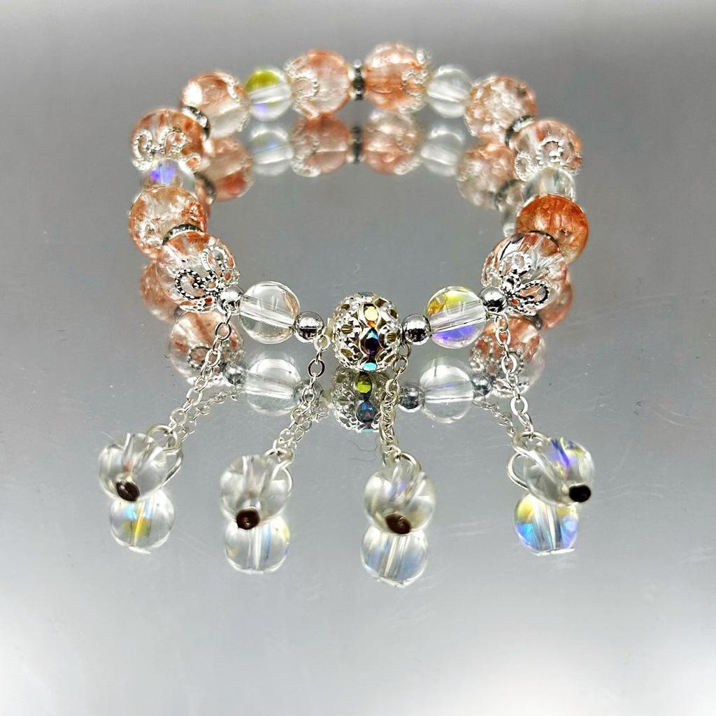 Aurora Crystal Beaded Tassel Bracelet - Cultural Jewelry for Street Stalls and Live Streaming