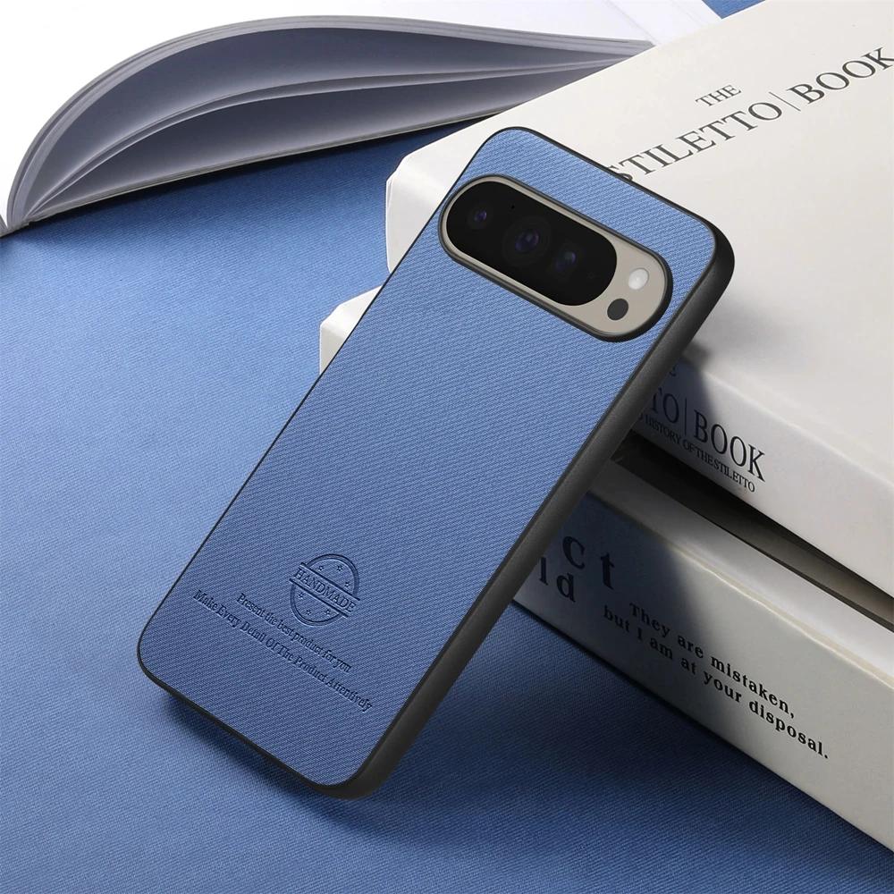 PU Leather Matte Case for Google Pixel 10Pro XL 9 Pro XL 9A Shockproof Soft TPU Frame Fabric Back Cover for Pixel 10 Pro XL