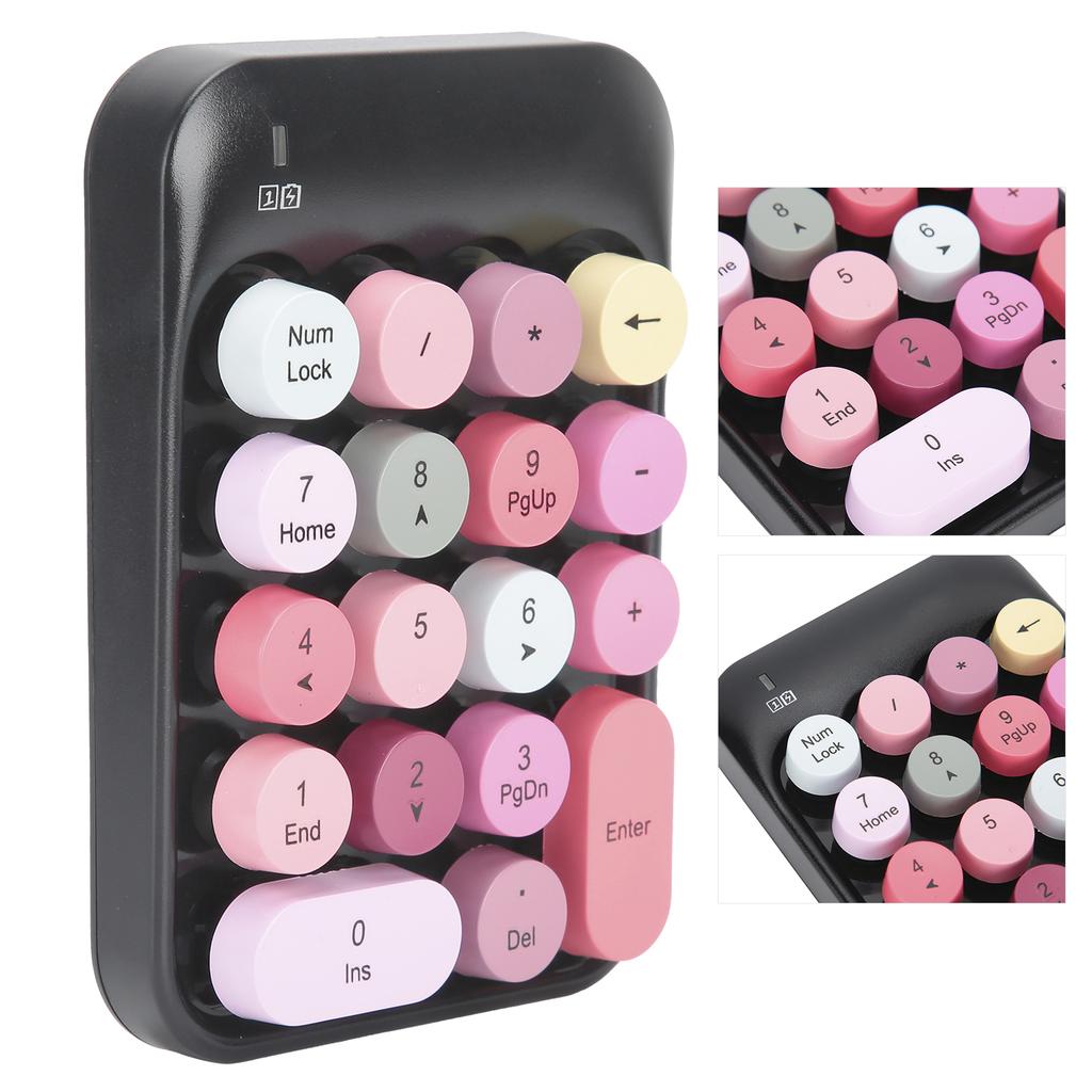 Wireless Numeric Keyboard Chocolate Keycap for Game Direction Switching AK18 2.4G