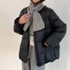 Crew Neck Scarf Down Jacket Women's Winter New Medium and Long Thin Drawstring White Duck Down Small Coat
