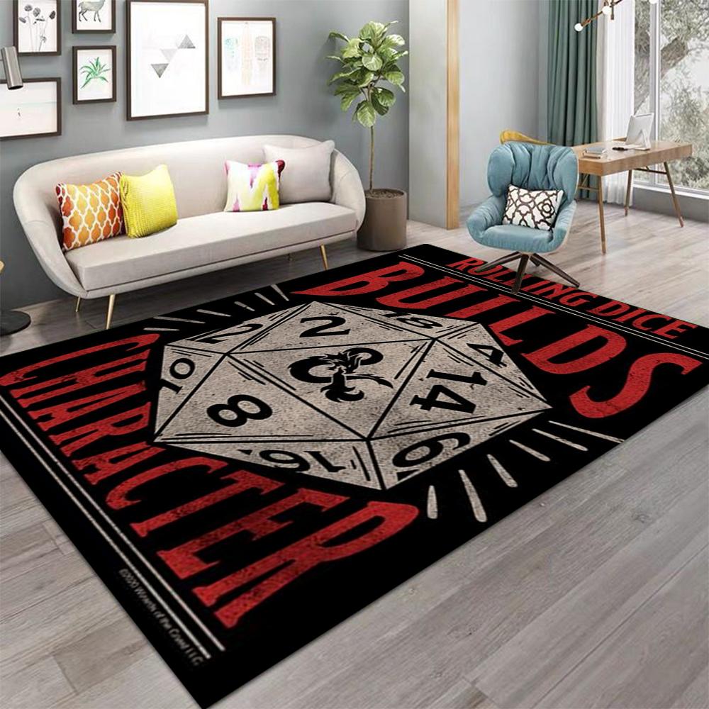 Dungeons Dragons Printed Area Rug Carpet for Bedroom and Living Room Home Decor Mats Non-Slip Mat for Bedside or Office Chair