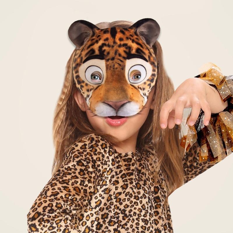 Cartoon Animal Masks For Kids Role Play Soft EVA Adjustable Elastic Strap Safe Costume Party Accessory Halloween School Performances