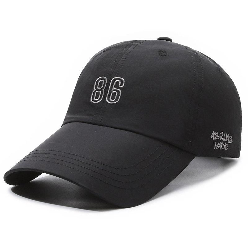 Summer Quick-Dry Breathable Mesh Embroidered Sun-Protective 6-Panel Adjustable Baseball Cap Visor Alphanumeric Text for Running
