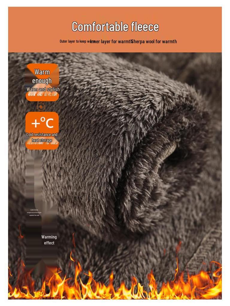 Women's Lambswool Wide-Leg Sweatpants, Autumn/Winter Narrow Straight-Leg, Tall Plus Velvet, Extra Length, Outerwear Cotton Pants.