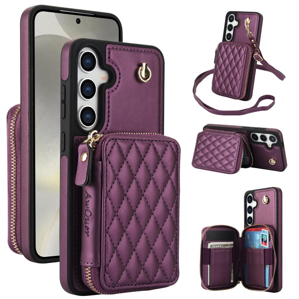 Crossbody Håndleddsstropp Etui for Samsung Galaxy S25 Ultra S24 FE S23 S22 Plus A14 A54 A15 A35 A55 Lommebok med Kortholder Deksel