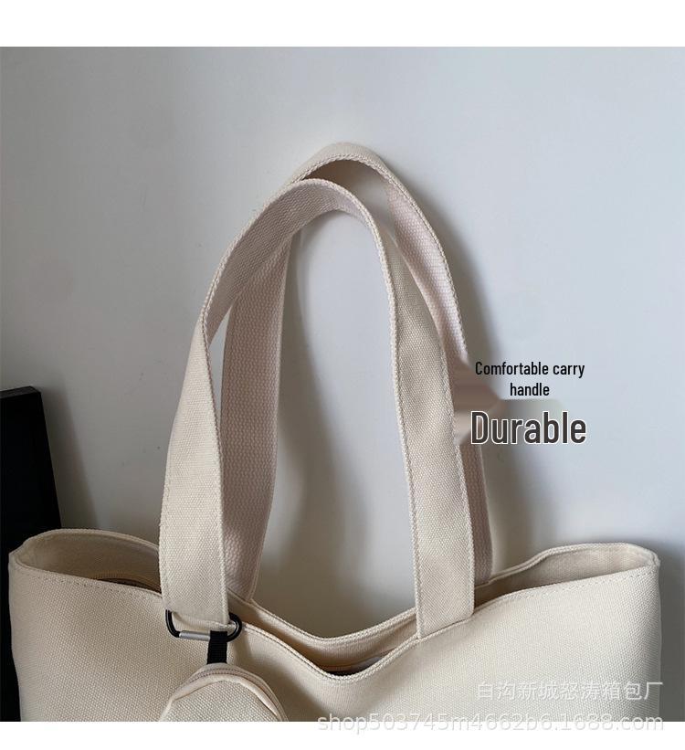 

Большая холщовая сумка-тоут с мультяшным котом 2025 - Летняя дорожная наплечная сумка Khaki bag without pendant