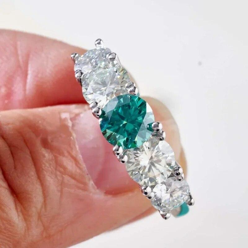Sace Gems GRA Certified D Color 3.6ct Moissanite Ring 925 Sterling Silver Plated with 18k White Gold Ring for Women Fine Jewelry