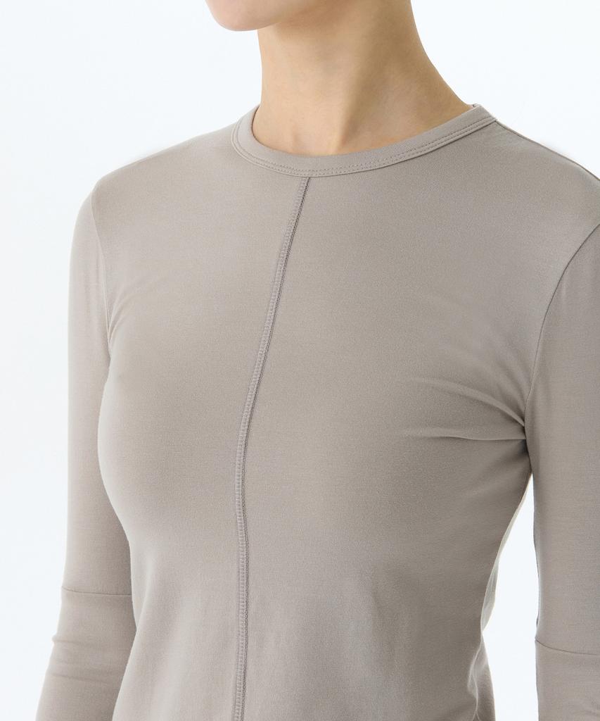 MUSINSA STANDARD WOMAN Women'S Tencel Slim Elbow Cut-Out Long Sleeve T-Shirt [Light Beige]