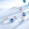 Umcho Drop Earrings for Women Blue Sapphire Gemstone Earrings Wedding Fine Jewelry Simple Party Gift