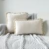 Inyahome Solid Color Velvet Throw Pompom Pillow Covers Pillowcase for Home Decor Sofa Living Room Bed Couch Farmhouse Outdoor