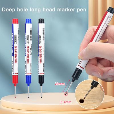 5Pcs Long Head Deep Hole Markers Carpenter Ink Marker Pens Quick-Drying Waterproof Colorful Carpenter