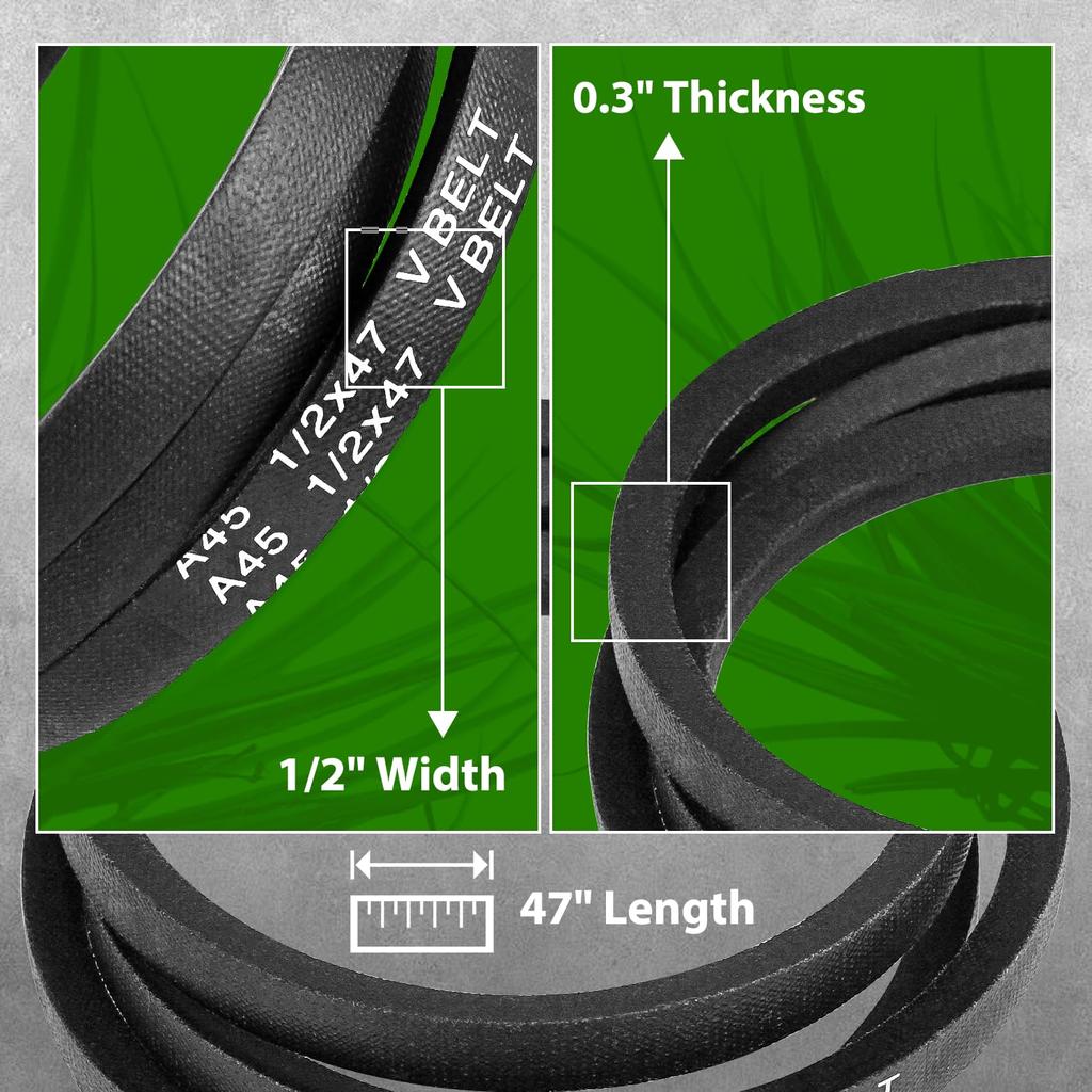 2 Pack Replacement V-Belt for Swisher 6046 Mowers (47'' Length X 1/2" Width)