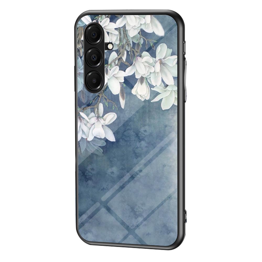 For Samsung Galaxy A17 5G Case Floral Pattern TPU+Tempered Glass Protective Phone Cover