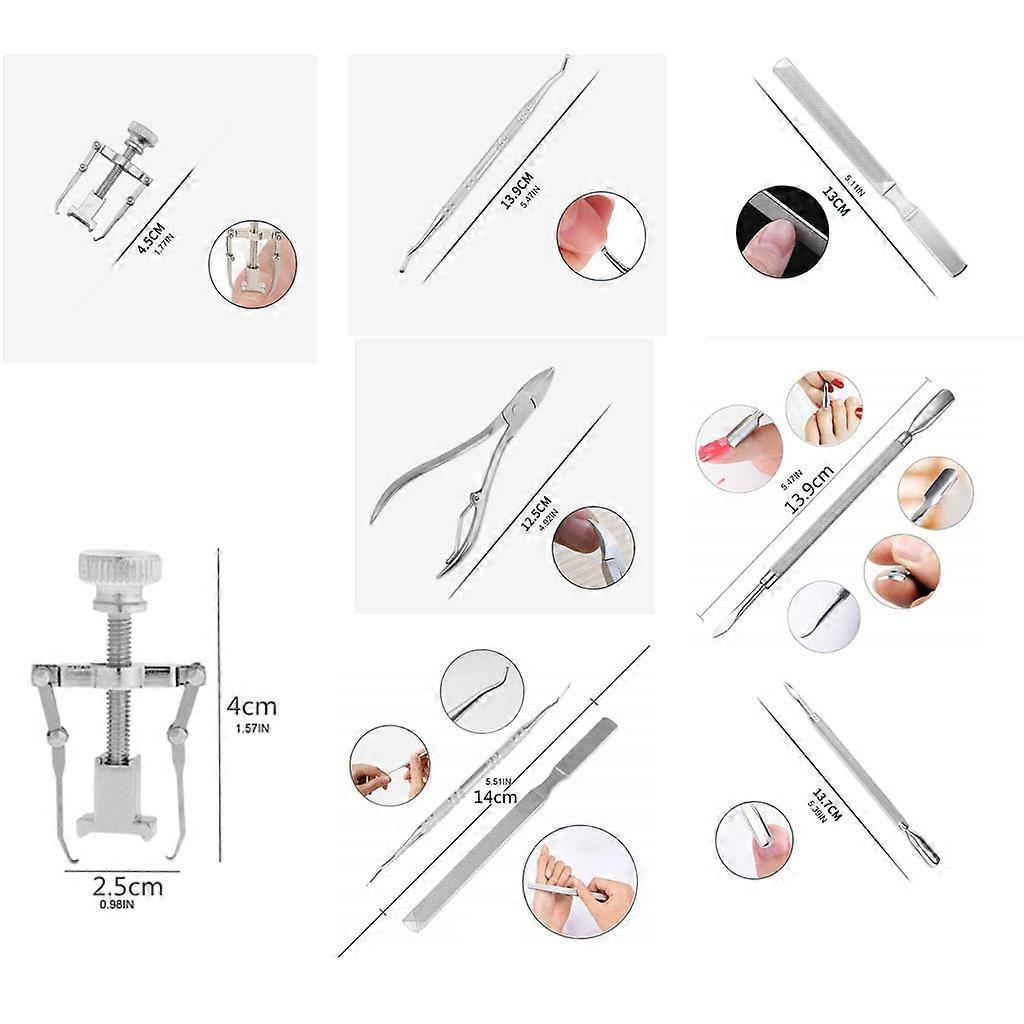 6pcs/set Cuticle Remover Kit Nail Clipper Trimmer for Cuticle Ingrown Nails Pedicure Manicure Tool Multicolor