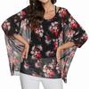 Plus Size Women's Bohemian Chiffon Top Beach Cover-up Sunscreen Bikini Wrap