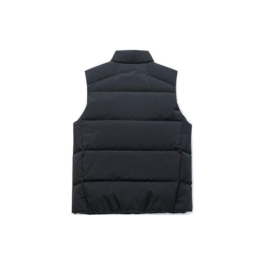 Anta Solid Color Zip Stand Collar Vest Men Vests Black 952247903-3
