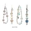 Sweet Clear Star Bead Charm Pendant Chain Phone Strap Pocket Keychain Strap Hangings Decoration for Key Bag Purse
