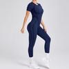 Autumn/Winter Backless Sports Jumpsuit: Three-Dimensional Yoga One-Piece with Tight Short Sleeves and Long Pants (Style 88201)