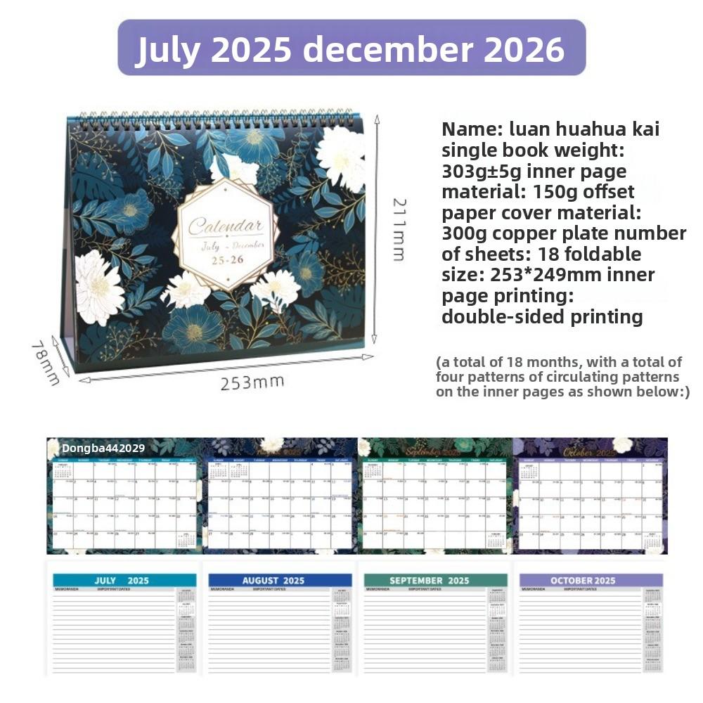 Small Size 2026 Desk Calendar Exquisite Design Flip Style Desktop Calendar Academic Flip Calendar For Student Home