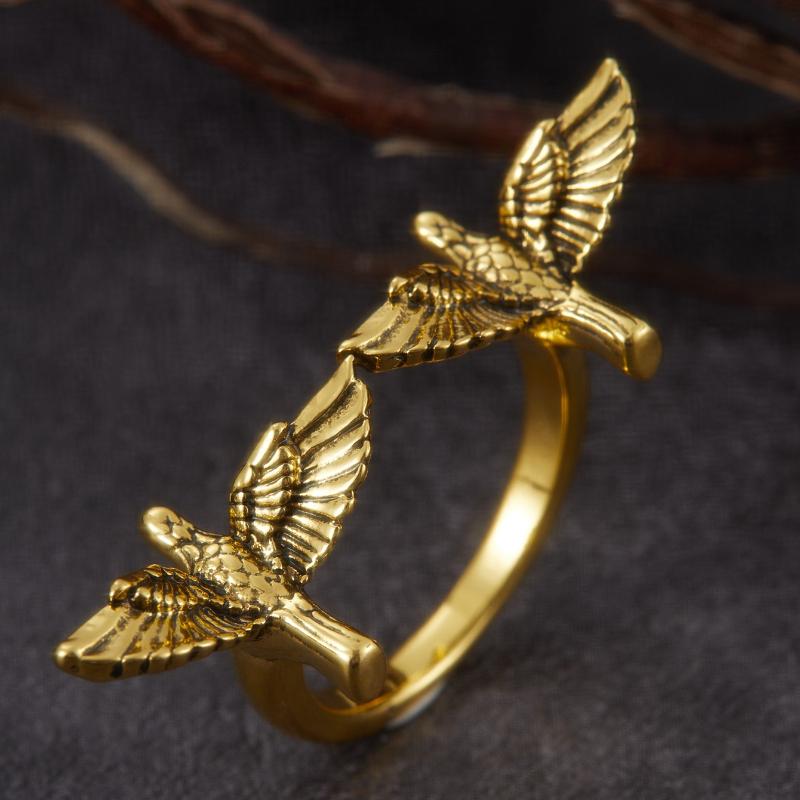 And Creative Two Bird Style Open Ring, Women'S Retro And Trendy Holiday Party Accessories, Jewelry Gifts