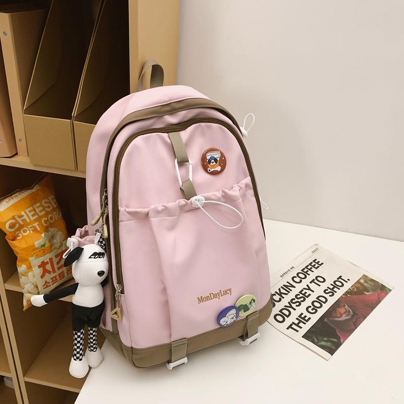 

Japanese ins niche design original high school student schoolbag female simple junior high school student backpack large capacity backpack Single pack